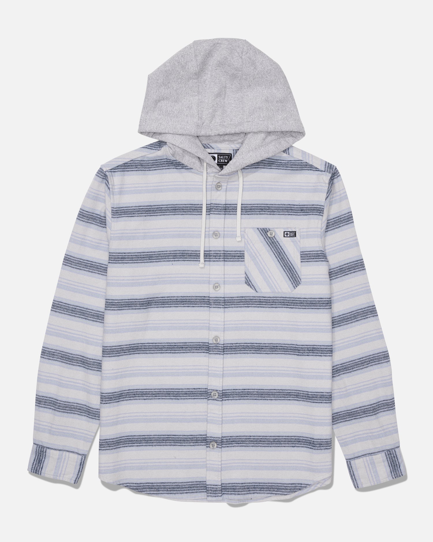 Whitewash Hooded Flannel - Harbor Grey