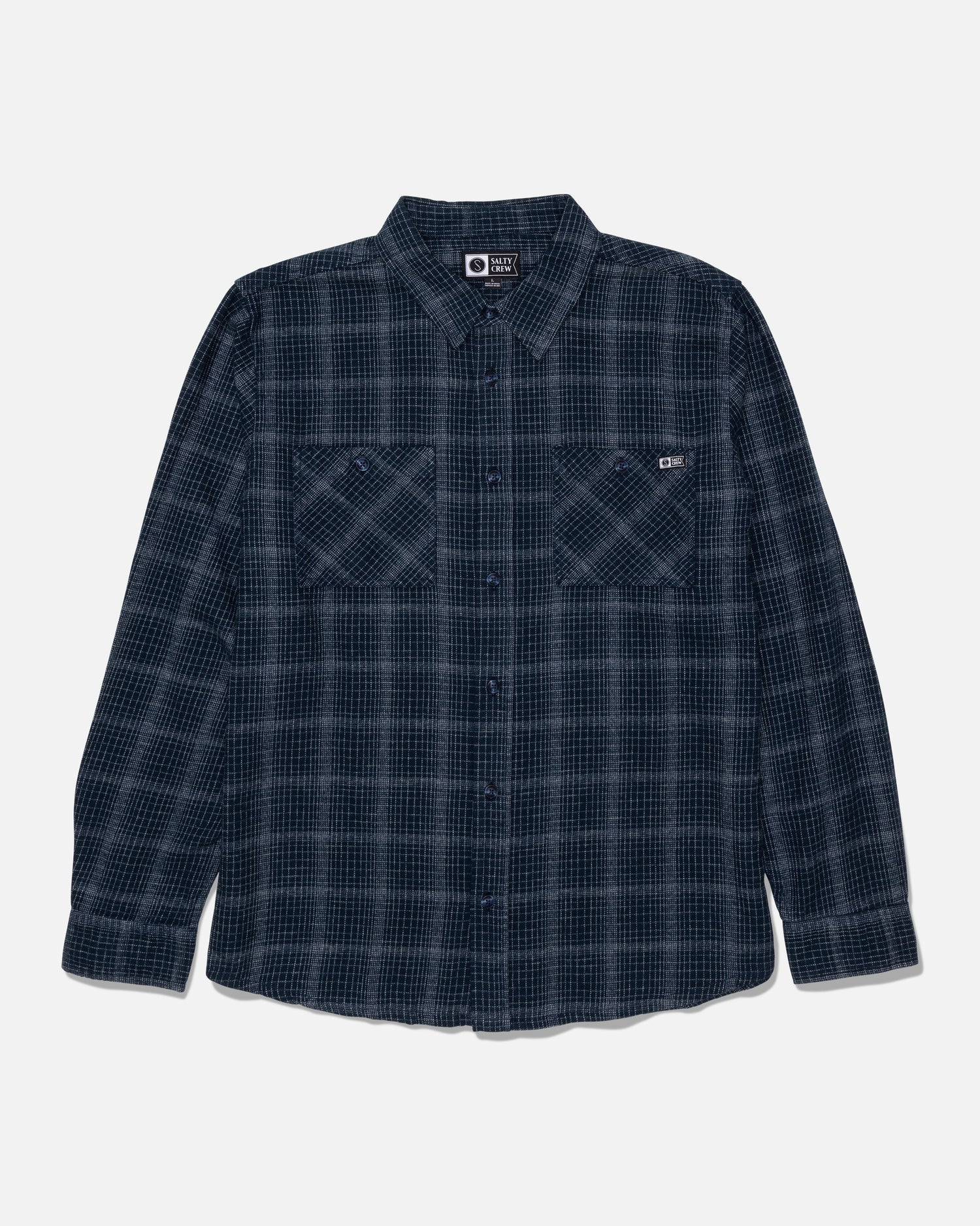 Fine Line Flannel - Navy