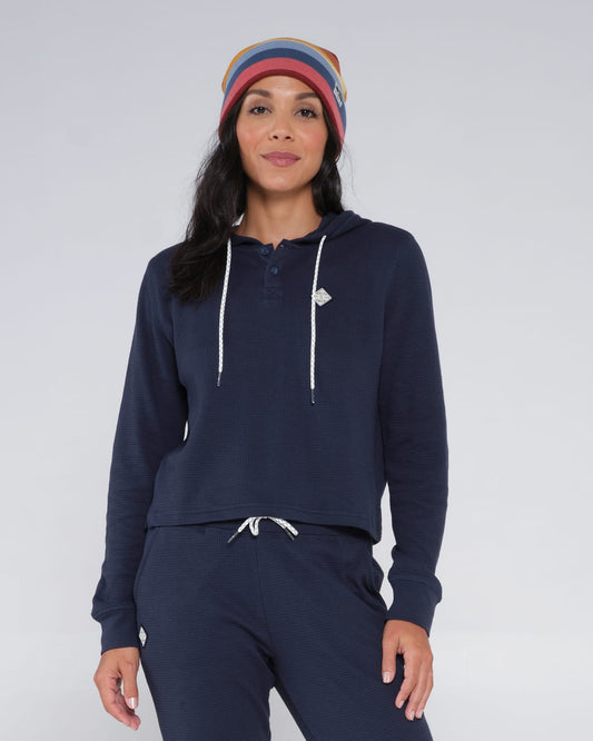 Salty Crew Mujer - Tippet Henley Hoody - Oscuro Navy