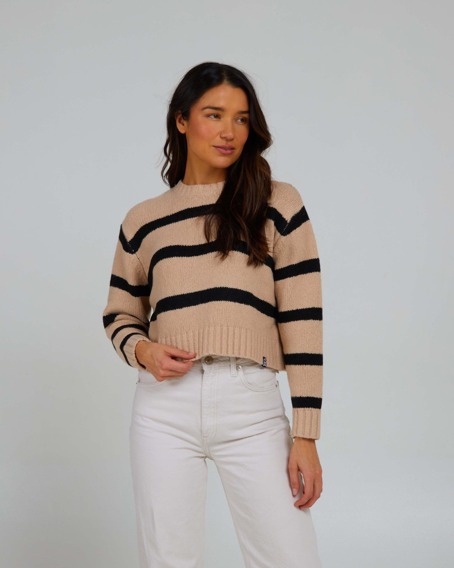 Salty Crew Mujer - Lighthouse Crew - Oatmeal/Black