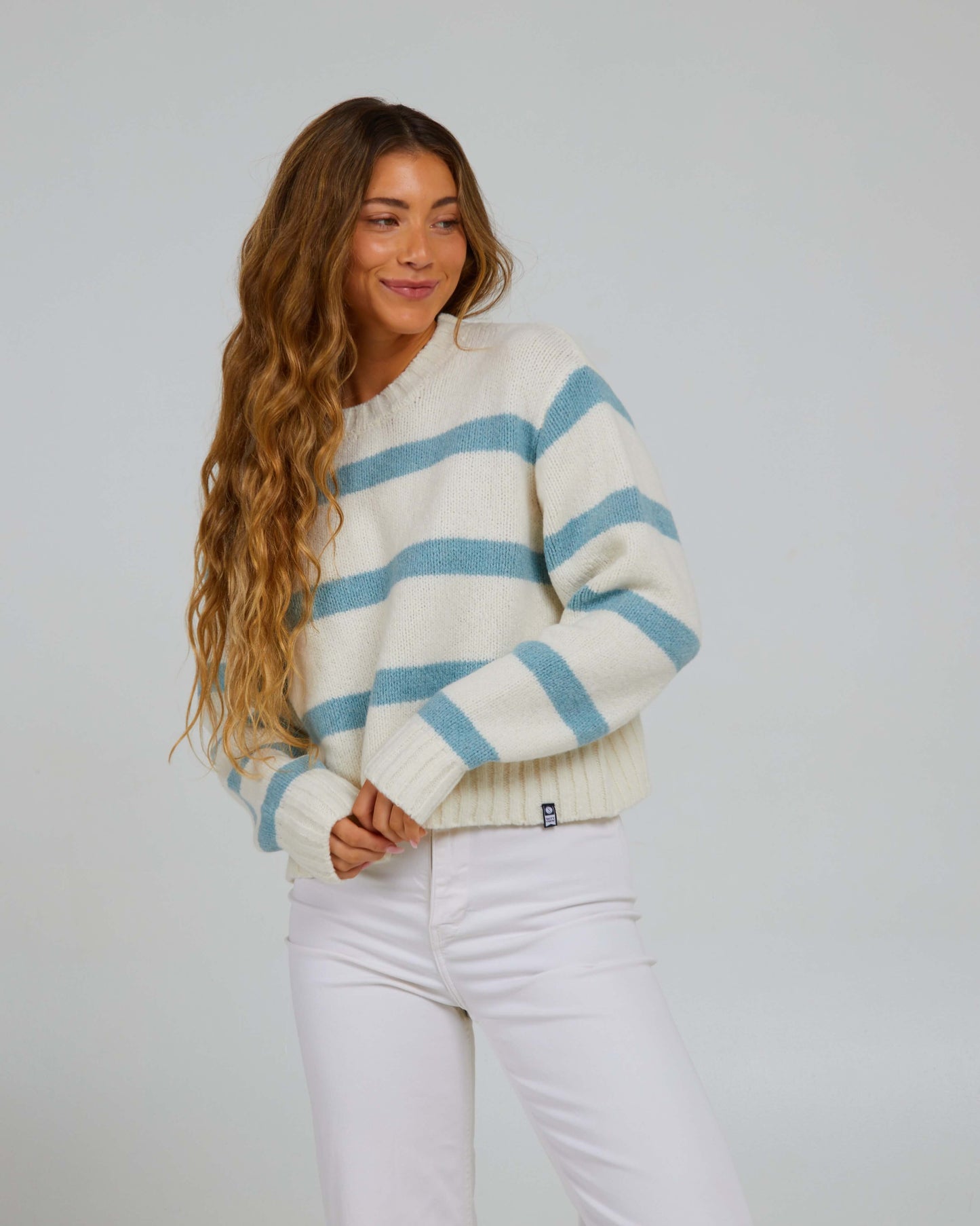 Salty Crew Womens - Lighthouse Crew - Off White/Cloud Blue