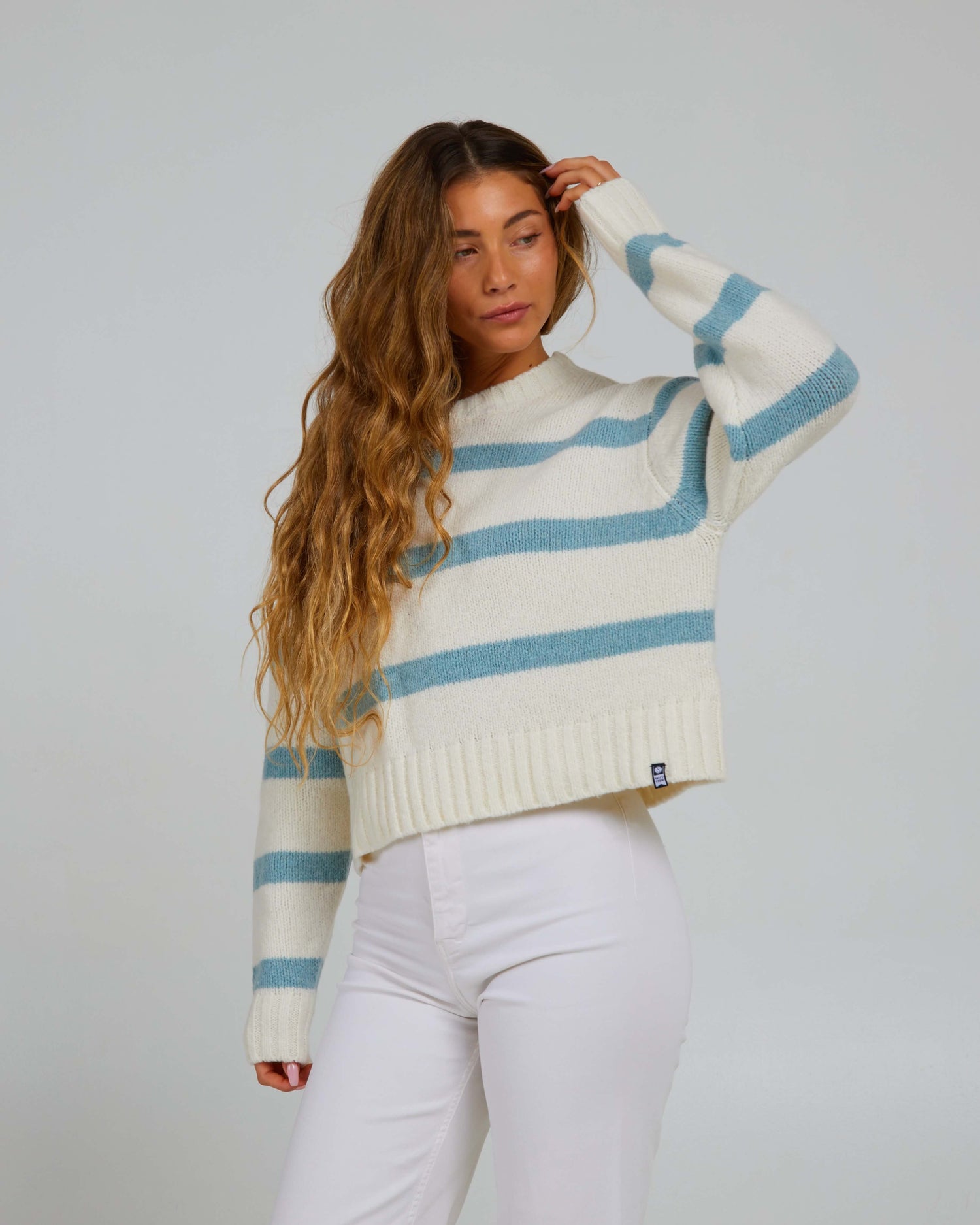 Salty Crew Dames - Lighthouse Crew - Off White/Cloud Blue