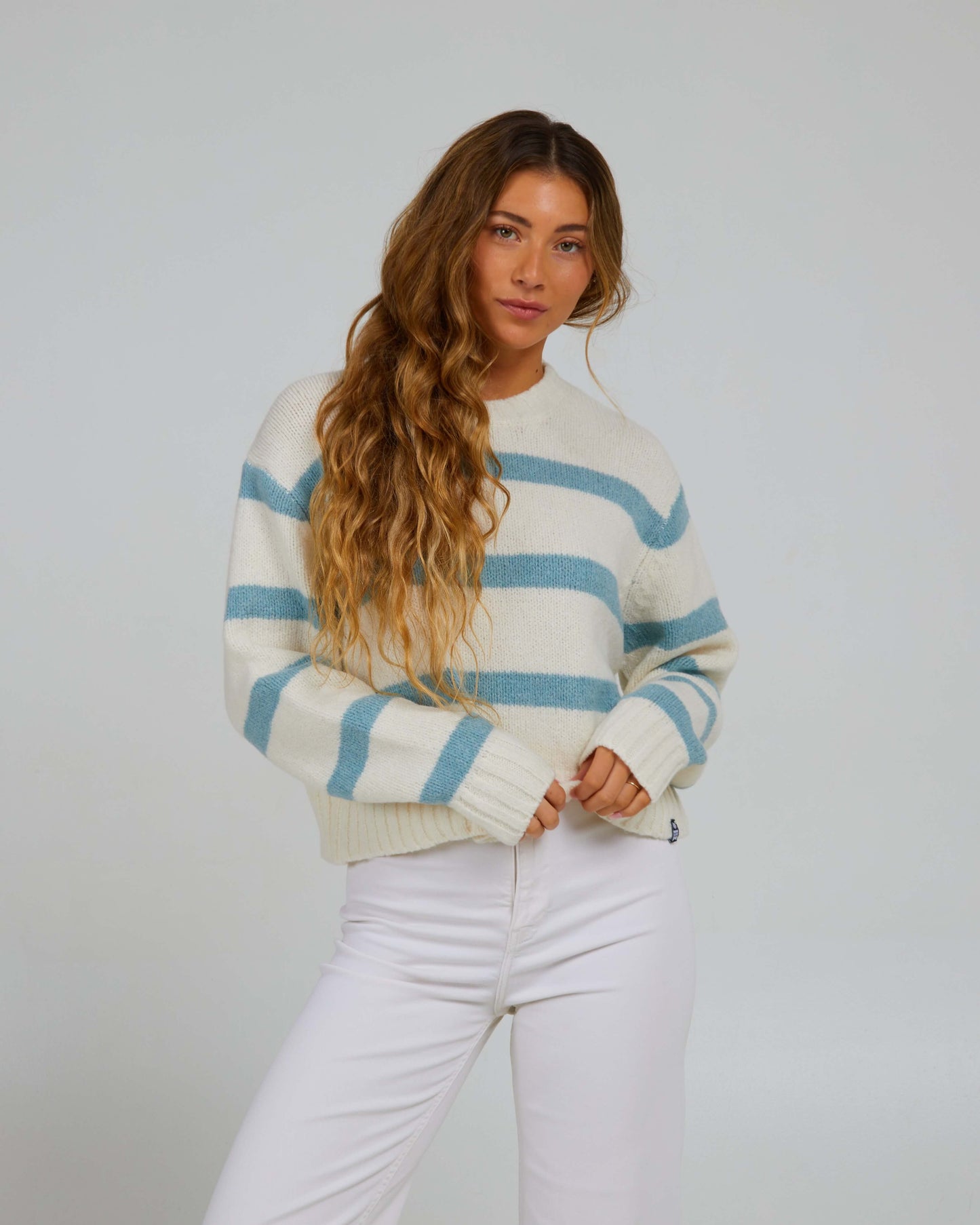 Salty Crew Womens - Lighthouse Crew - Off White/Cloud Blue