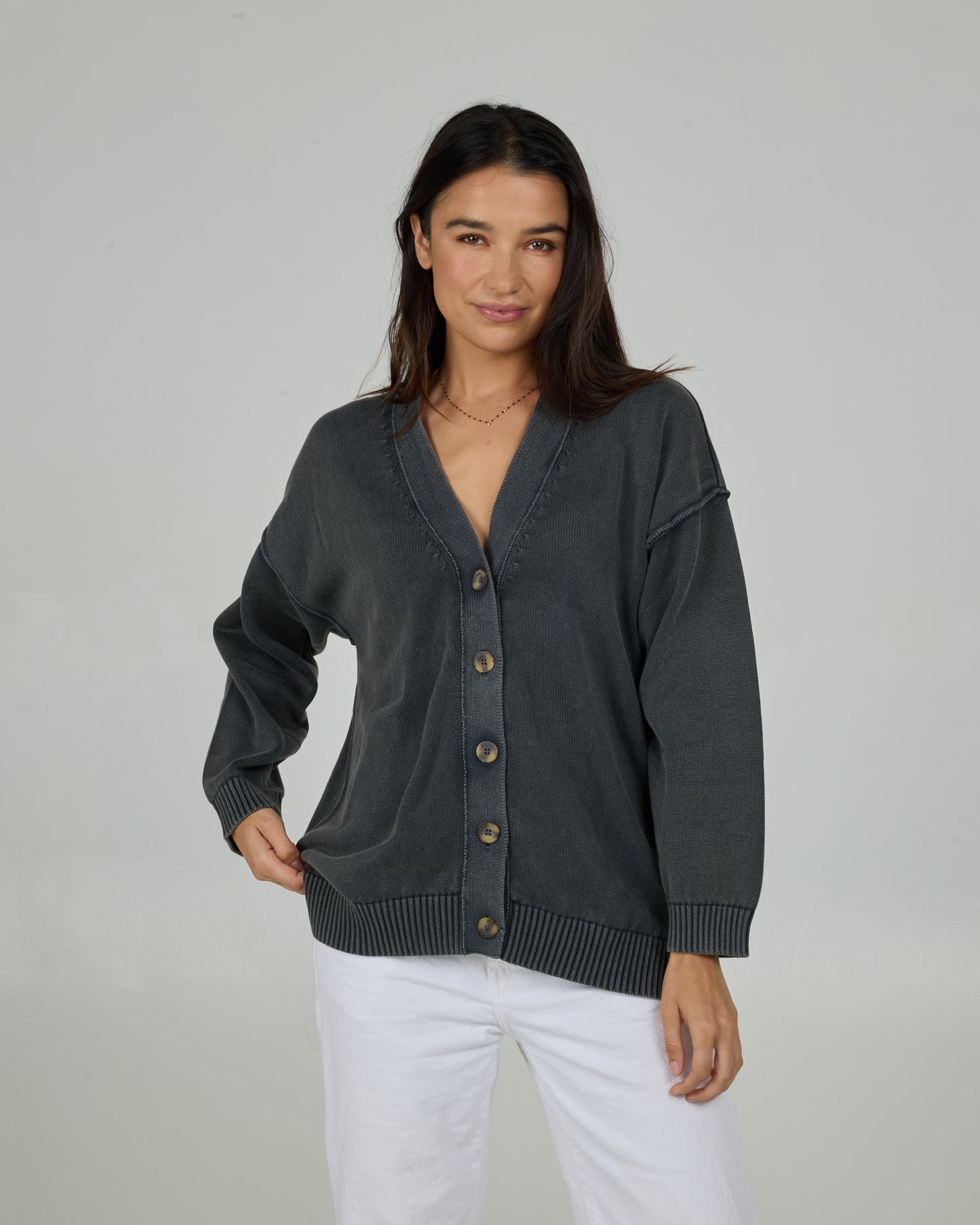 Seaside Cardigan - Charcoal
