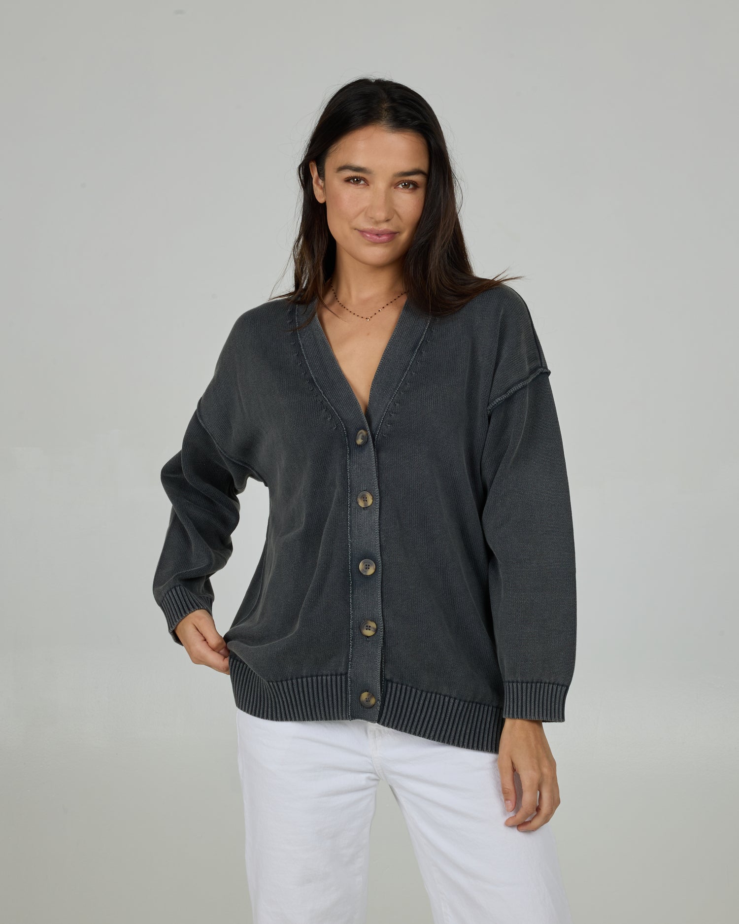 Seaside Cardigan - Charcoal