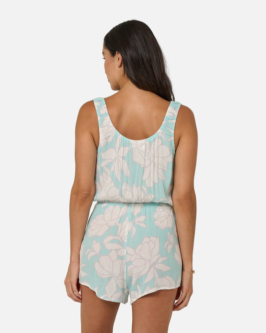 Rose Parade Romper - Aquamarine