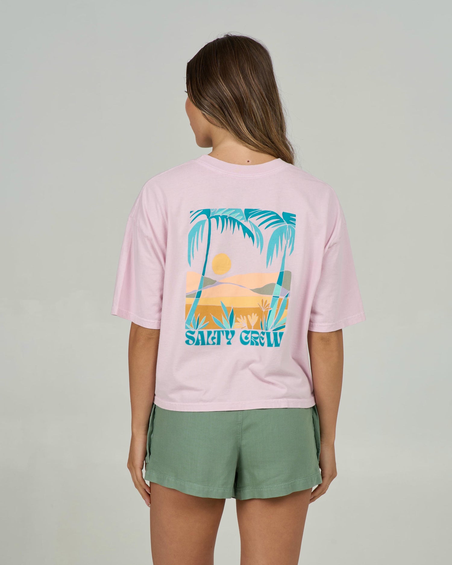 Travel Far Skimmer Tee - Pink Skies