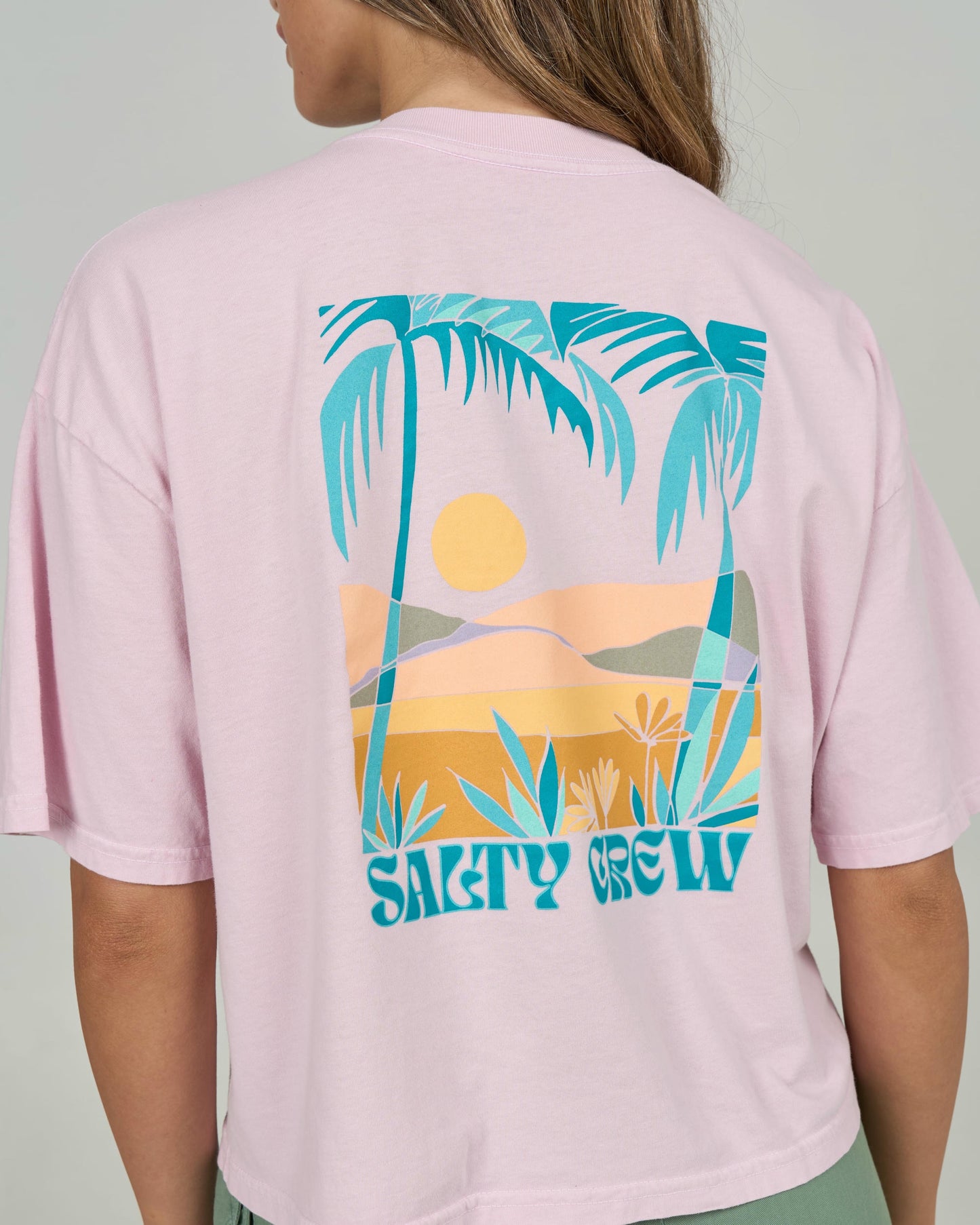 Travel Far Skimmer Tee - Pink Skies
