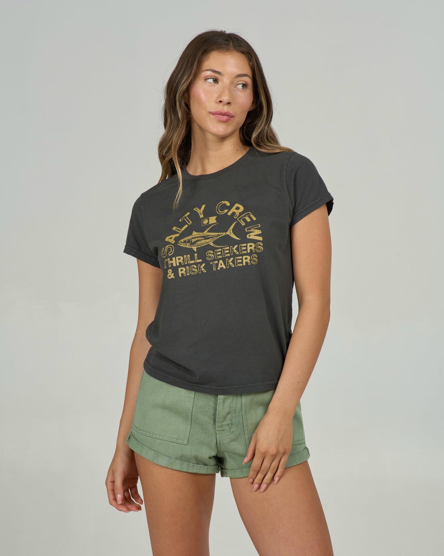 Stamped Modern Tee - Charcoal