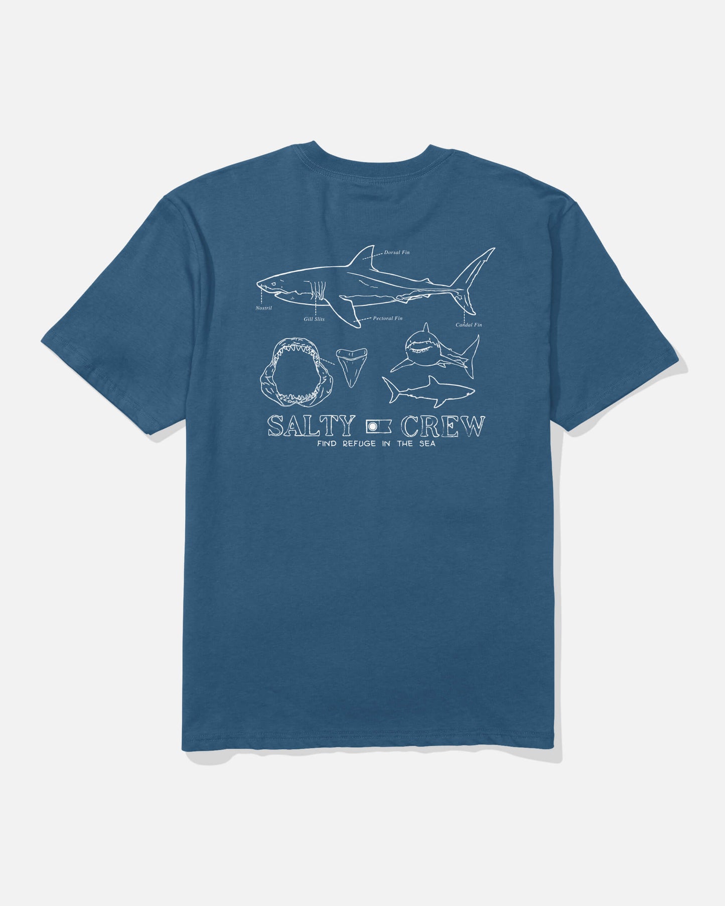 Great Wht Ss Tee - Cast Blue