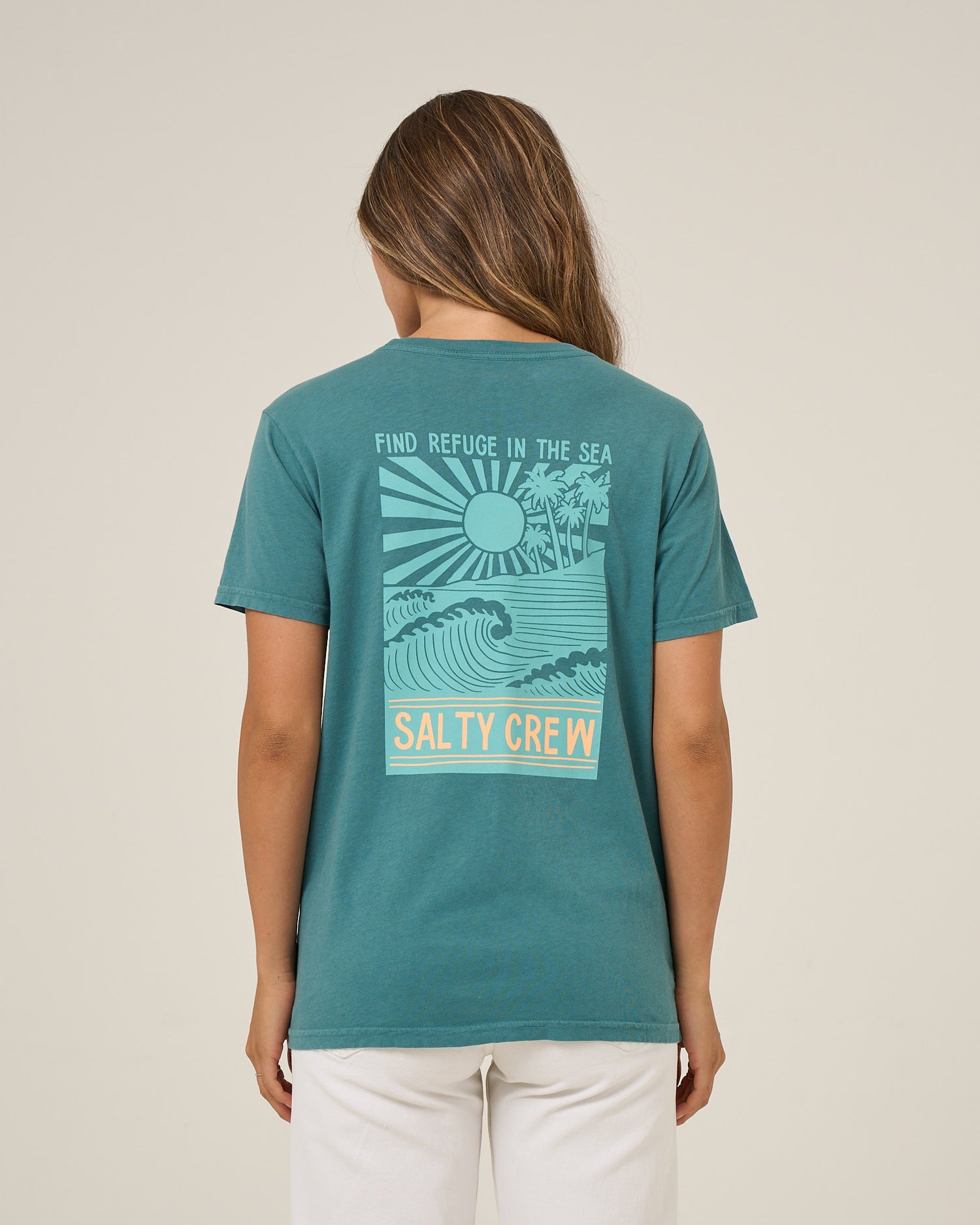 Rise And Smile Bf Tee - Teal