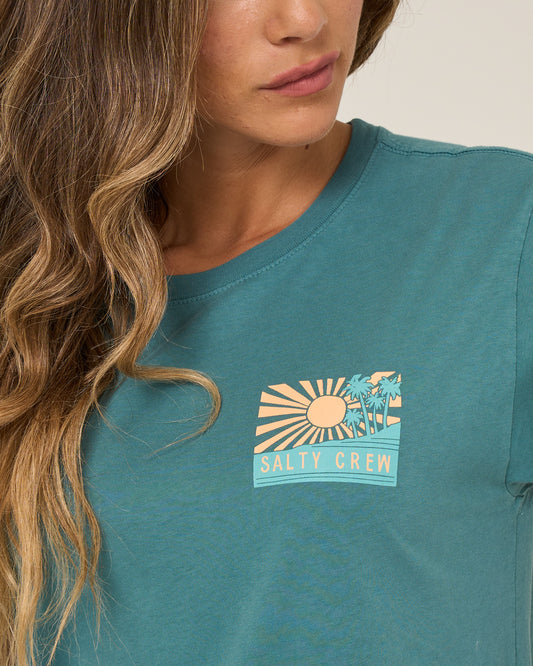 Rise And Smile Bf Tee - Teal