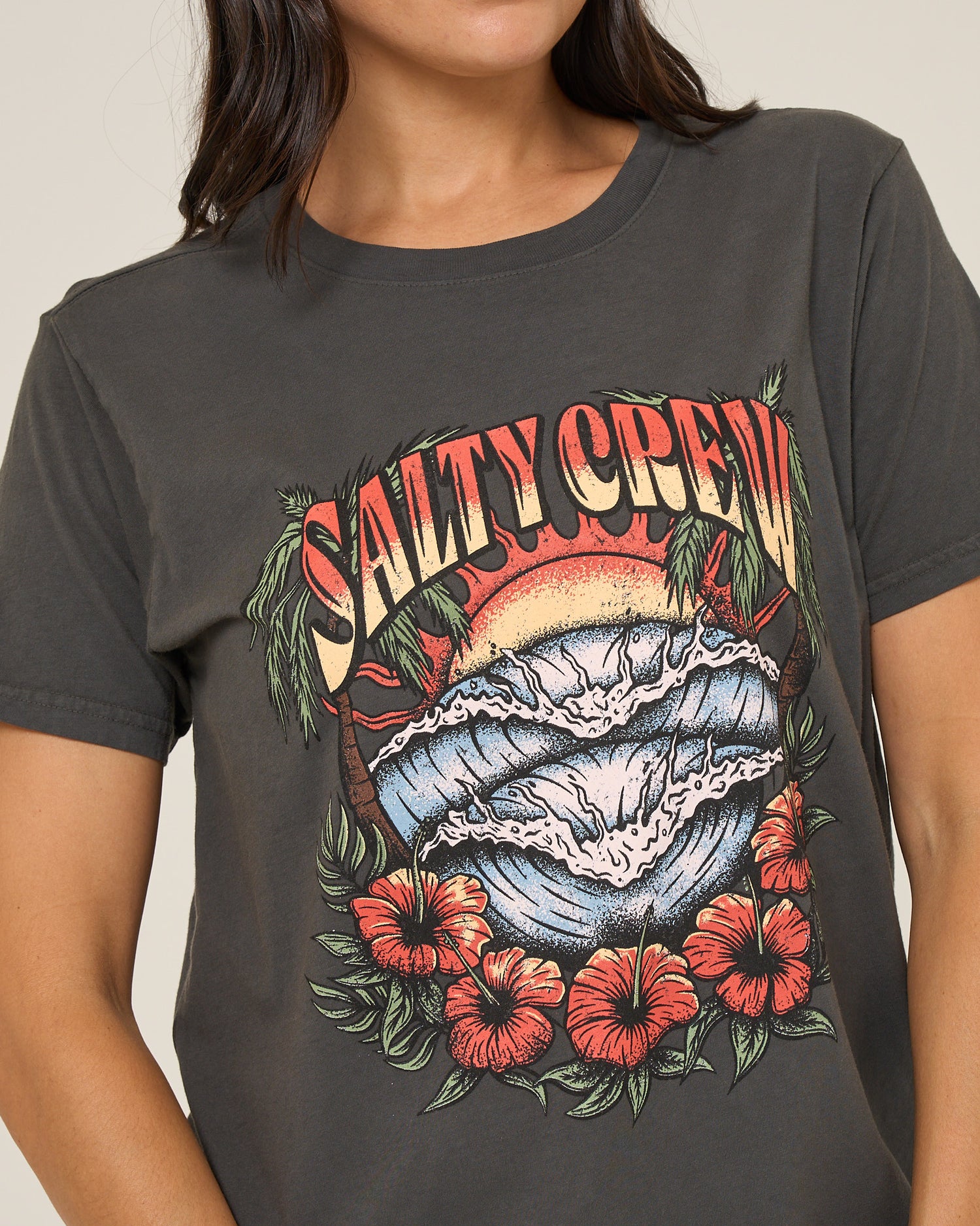 Sc Tour Bf Tee - Charcoal