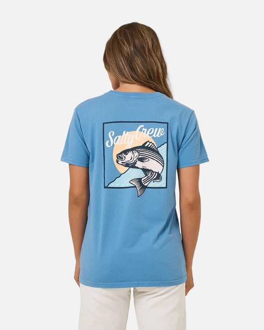Fish Stamp Bf Tee - Ash Blue