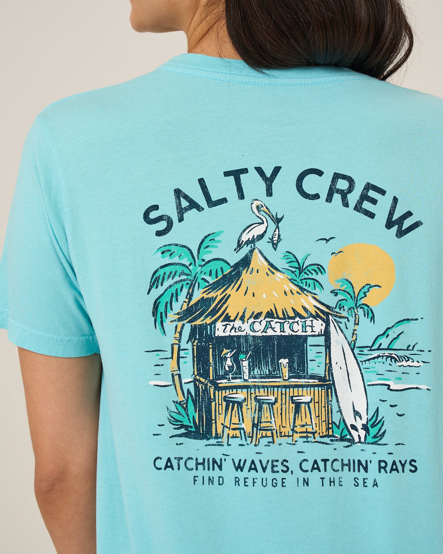 Beach Hut Bf Tee - Aquamarine