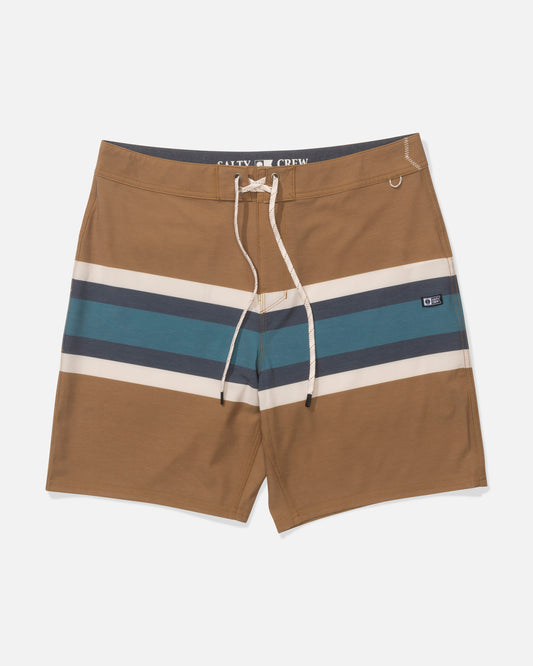 Crew Stripe Boardshort - Bronze Brown