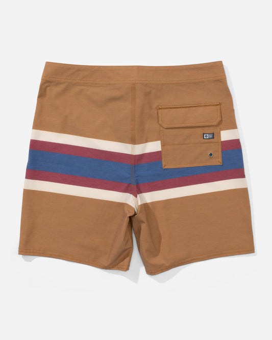 Crew Stripe Boardshort - Bone Brown