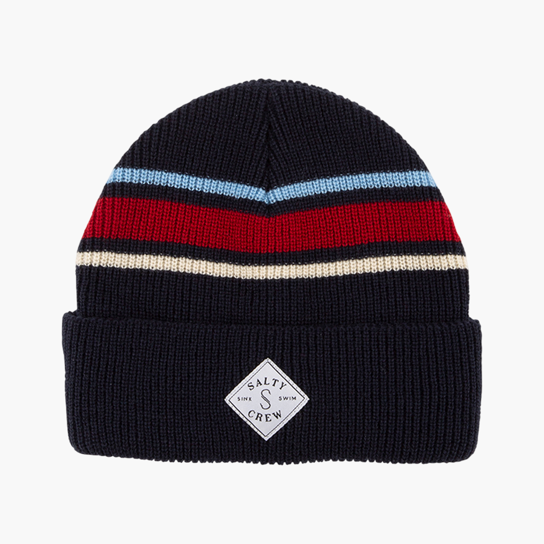 Tippet Stripe Beanie  - Navy