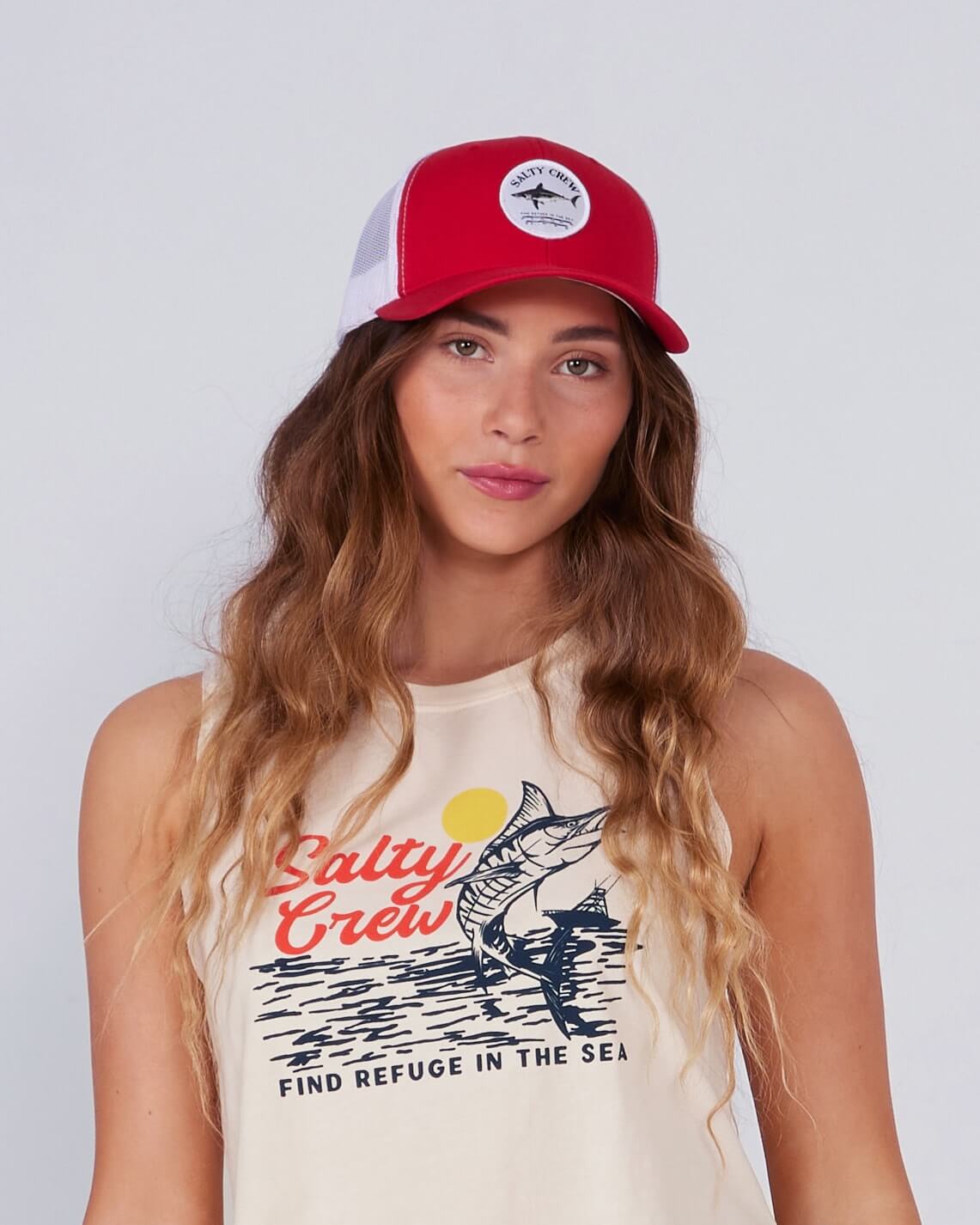 Salty Crew Mujer - Bruce Trucker - Rojo Fiesta