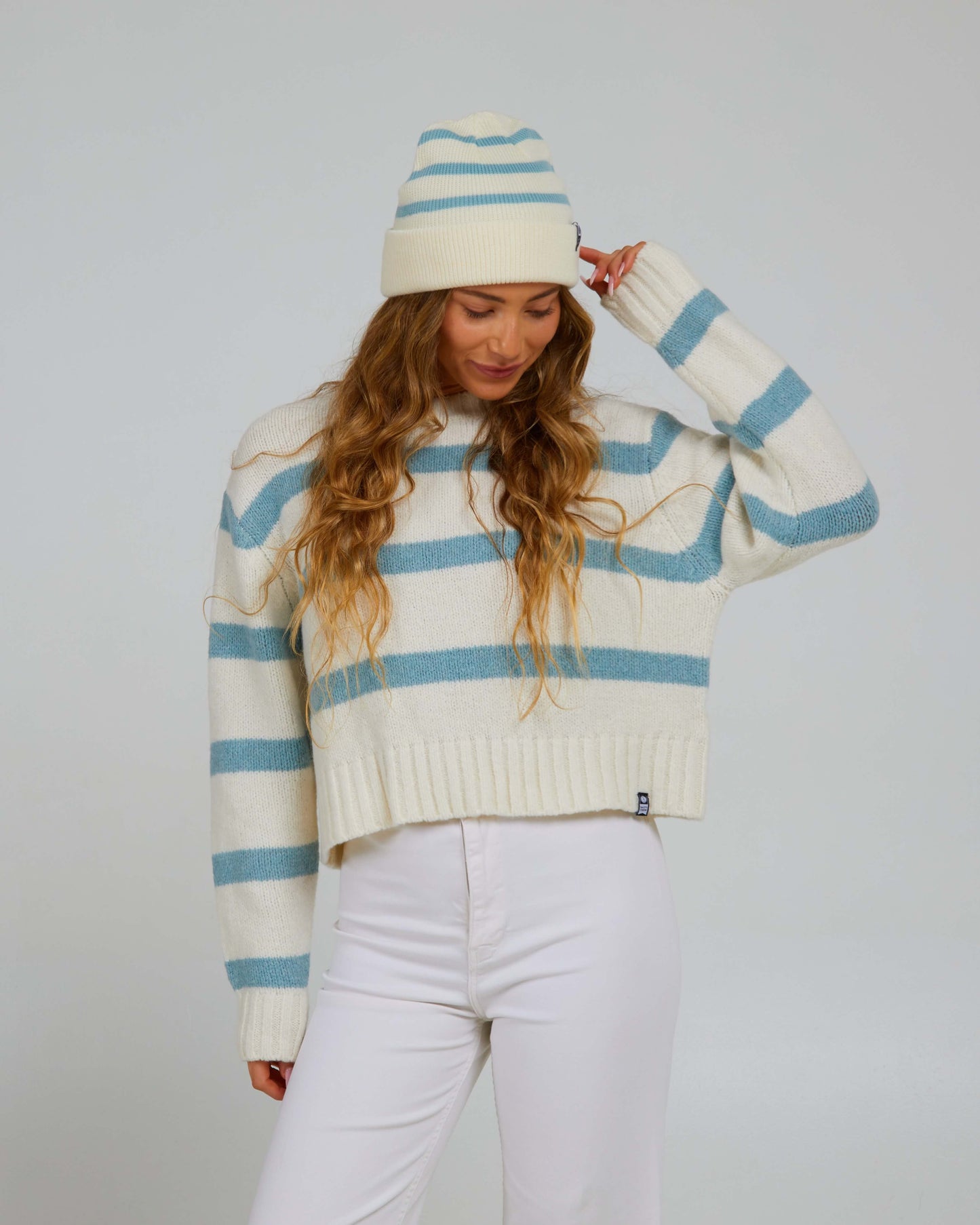 Salty Crew Donna - Lighthouse Beanie - Off White/Cloud Blue