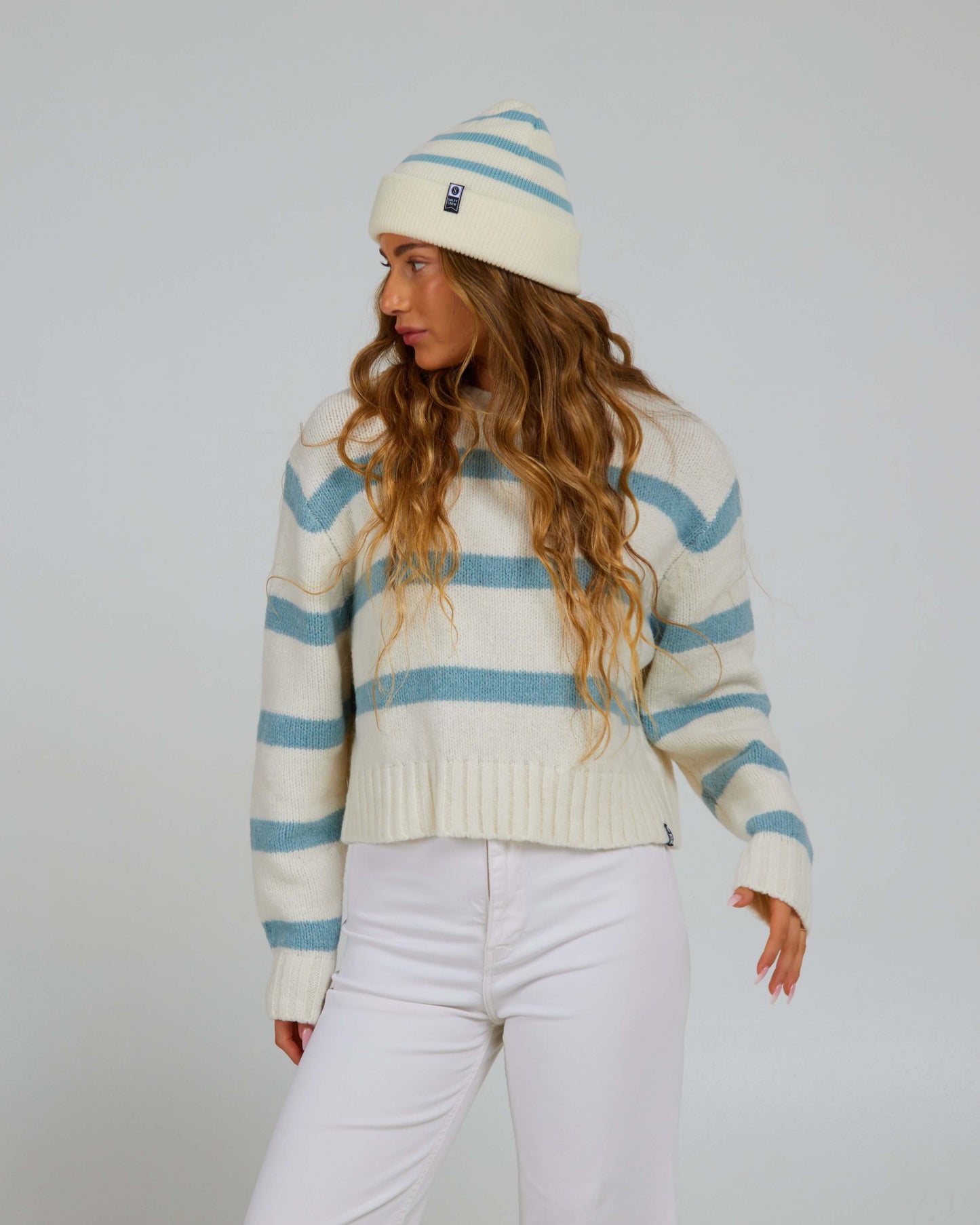 Salty Crew Dames - Lighthouse Beanie - Off White/Cloud Blue