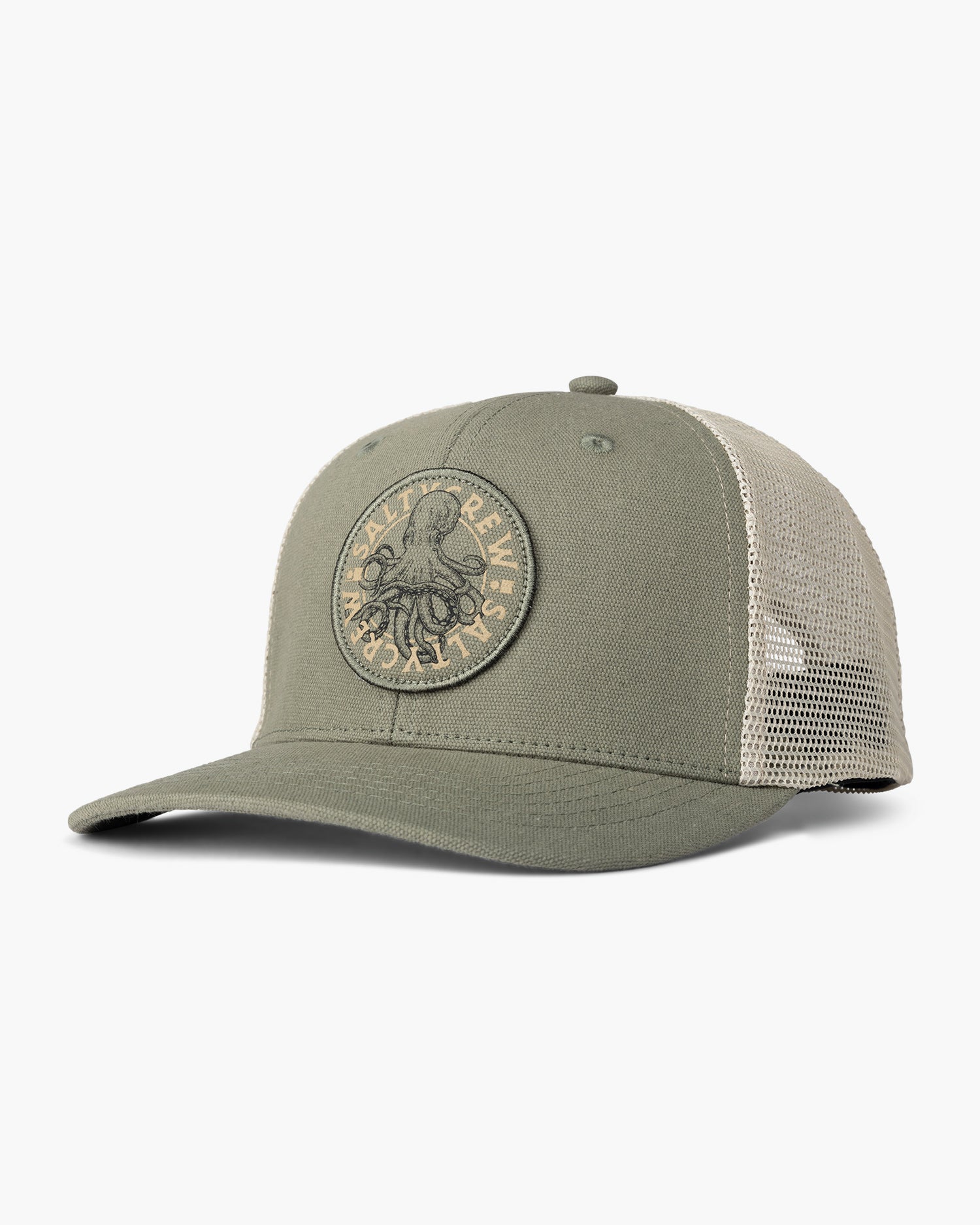 Frontansicht von Tentacles Faded Olive Retro Trucker