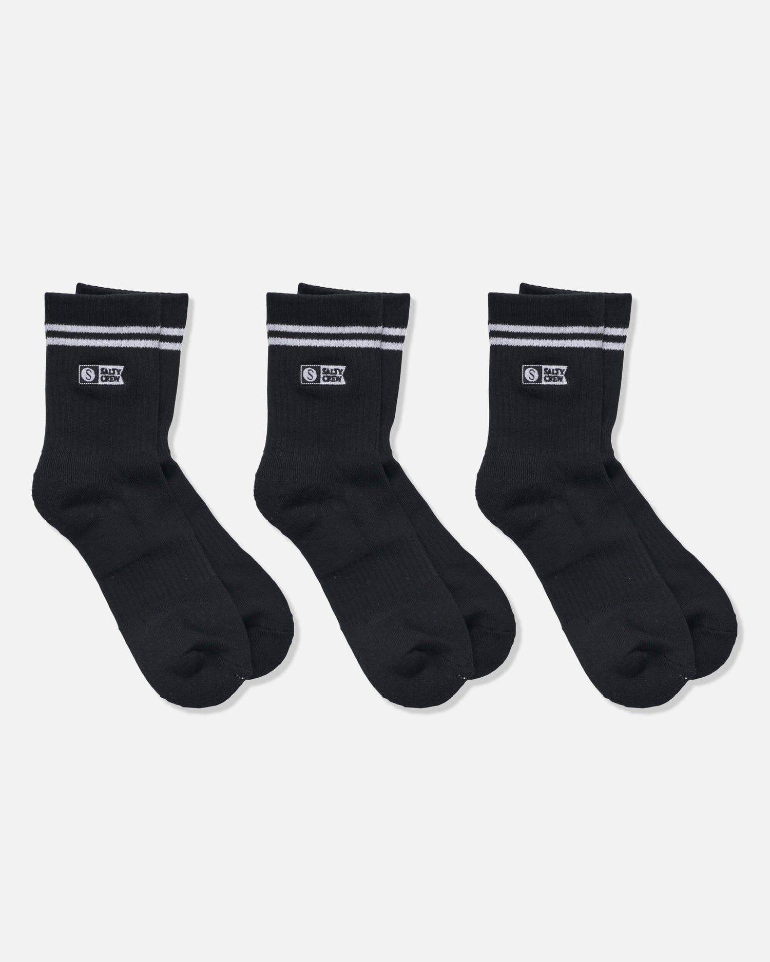 Stripe Alpha Sock 3pk - Black