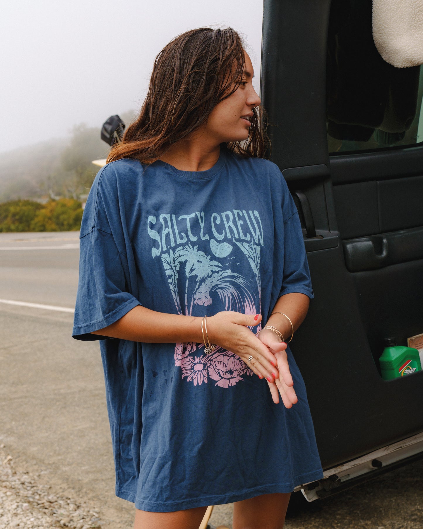 Big Wave Cover Up Tee - Denim