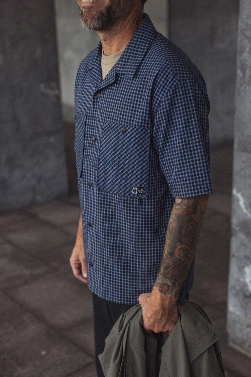 Fishcamp Shirt - Midnight Navy Mini Checks