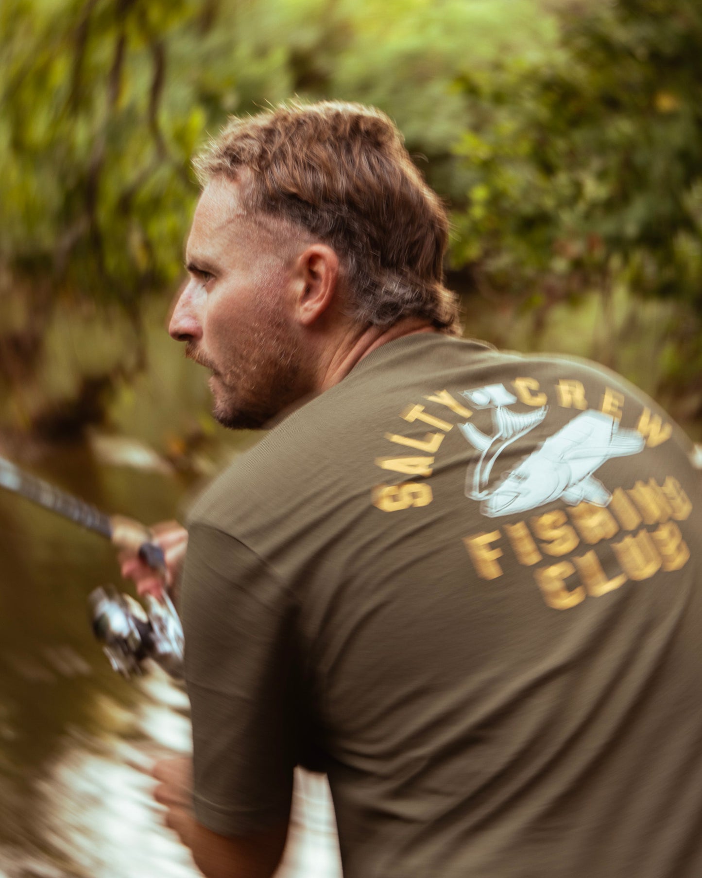 Fishing Club Ss Tee - Dusty Olive