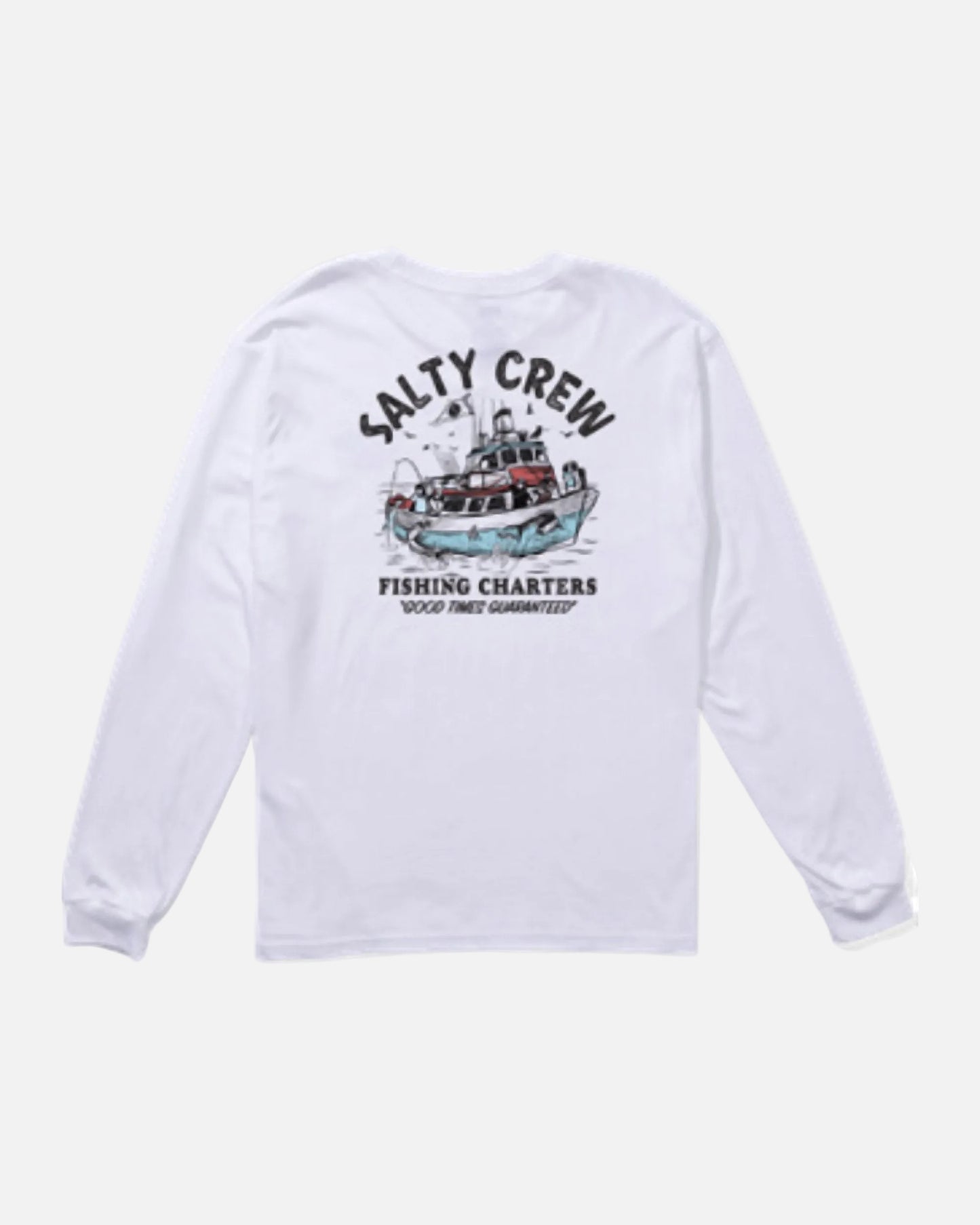 Fishing Charters Prem L/S Tee - White