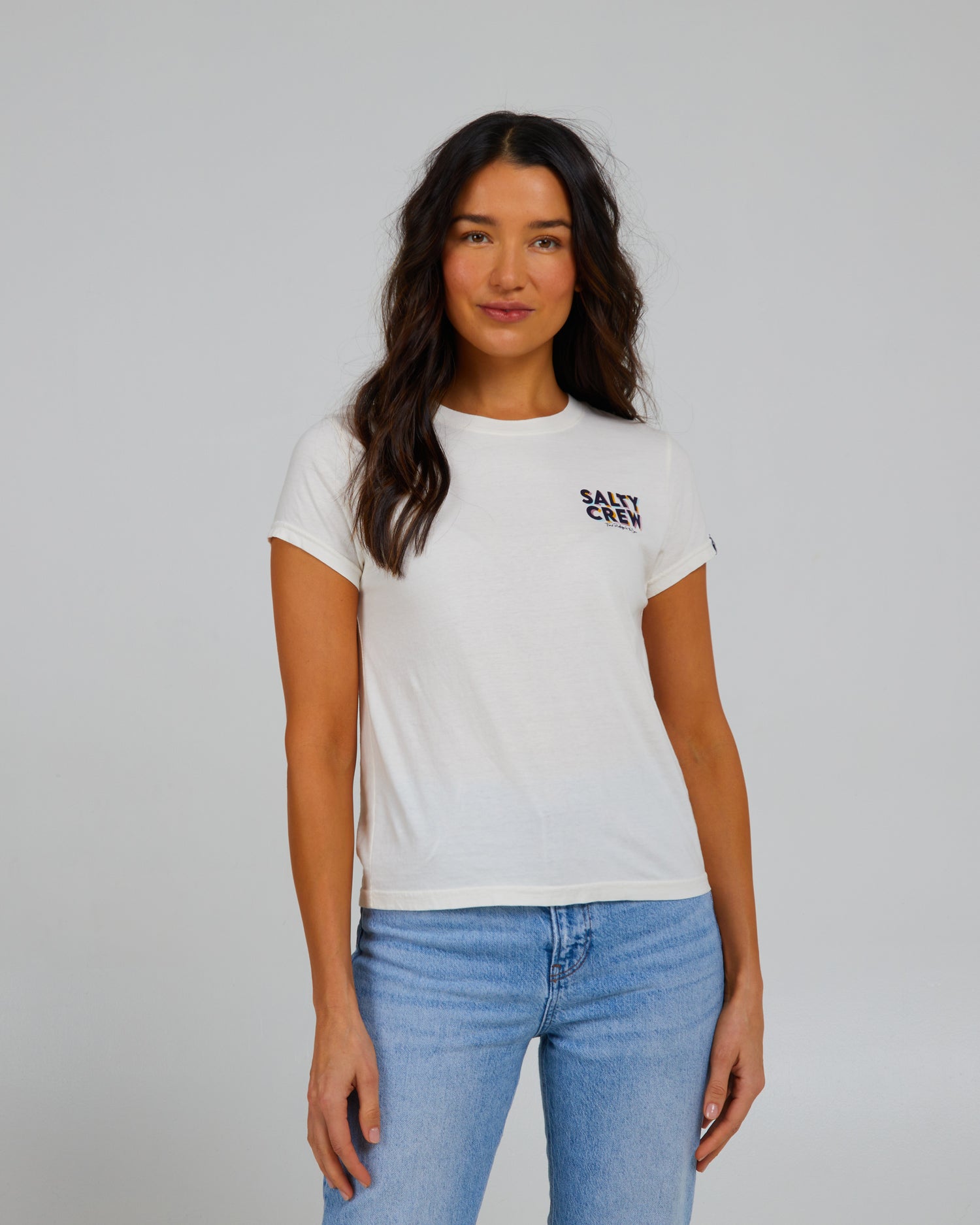 Vista frontal de Jolly Off White Modern Tee