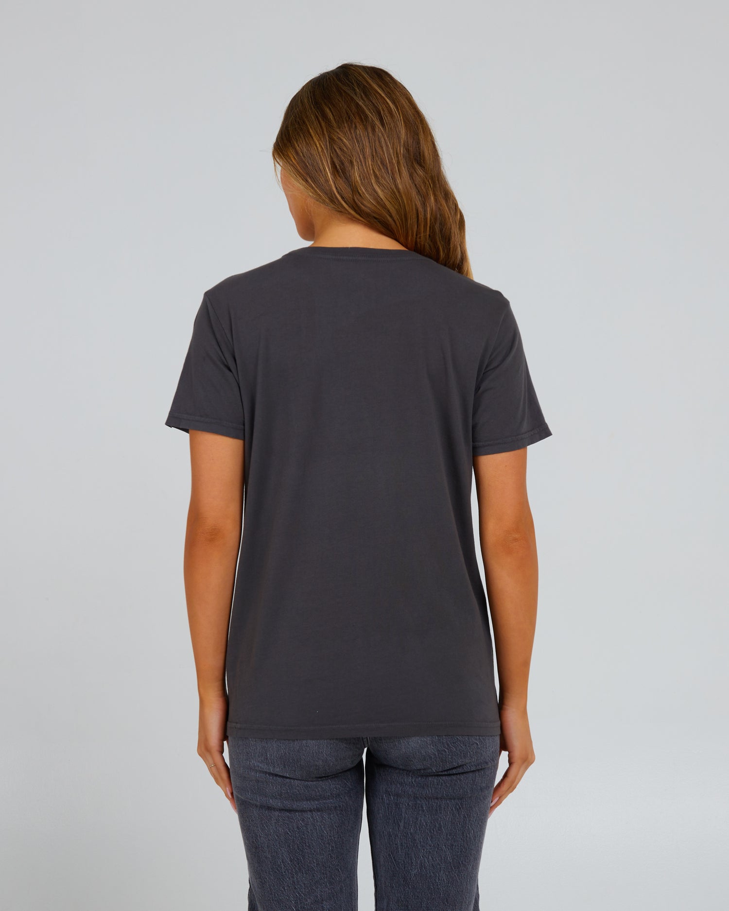 back view of Love Bite Charcoal Boyfriend Tee