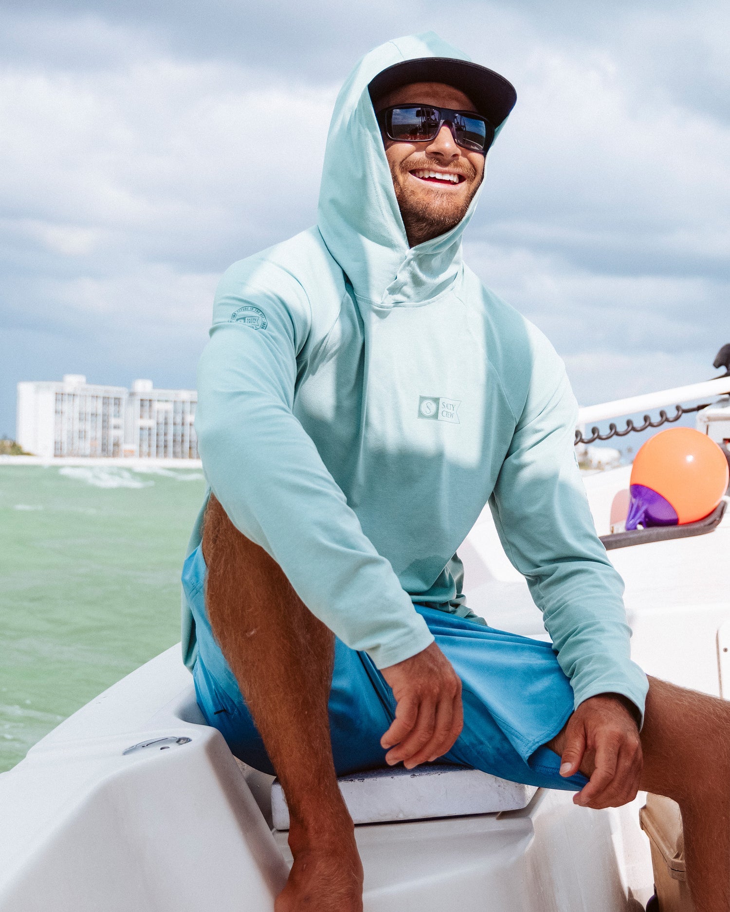 Mariner Hood Tech Tee - Marine
