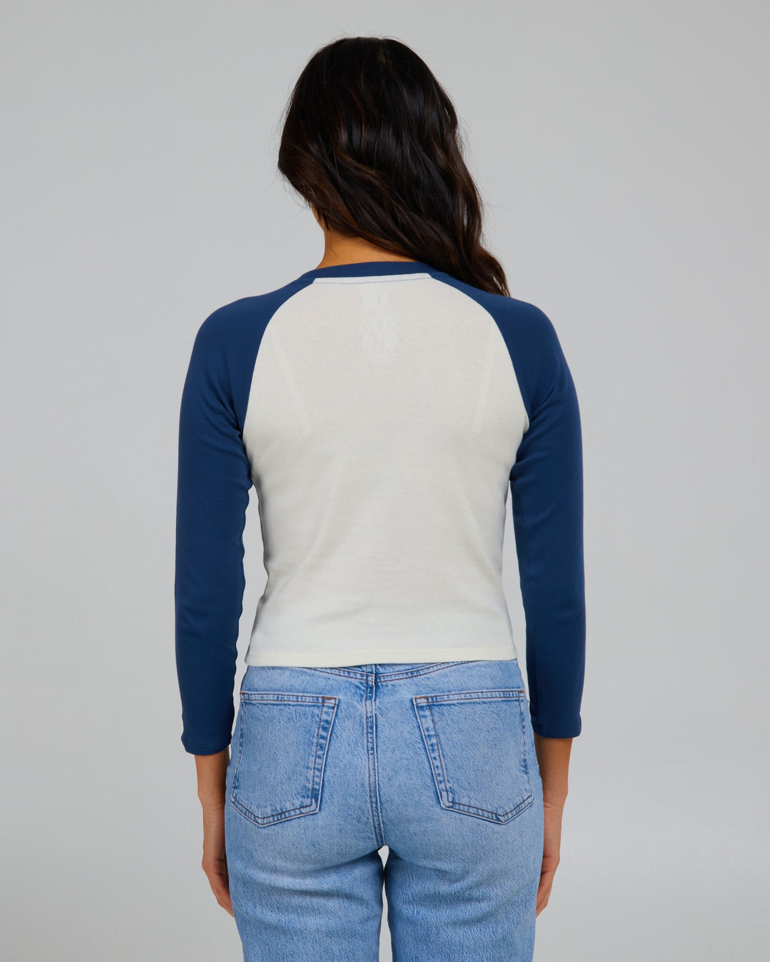 Vista posterior da Slack Shack Denim L/S Raglan