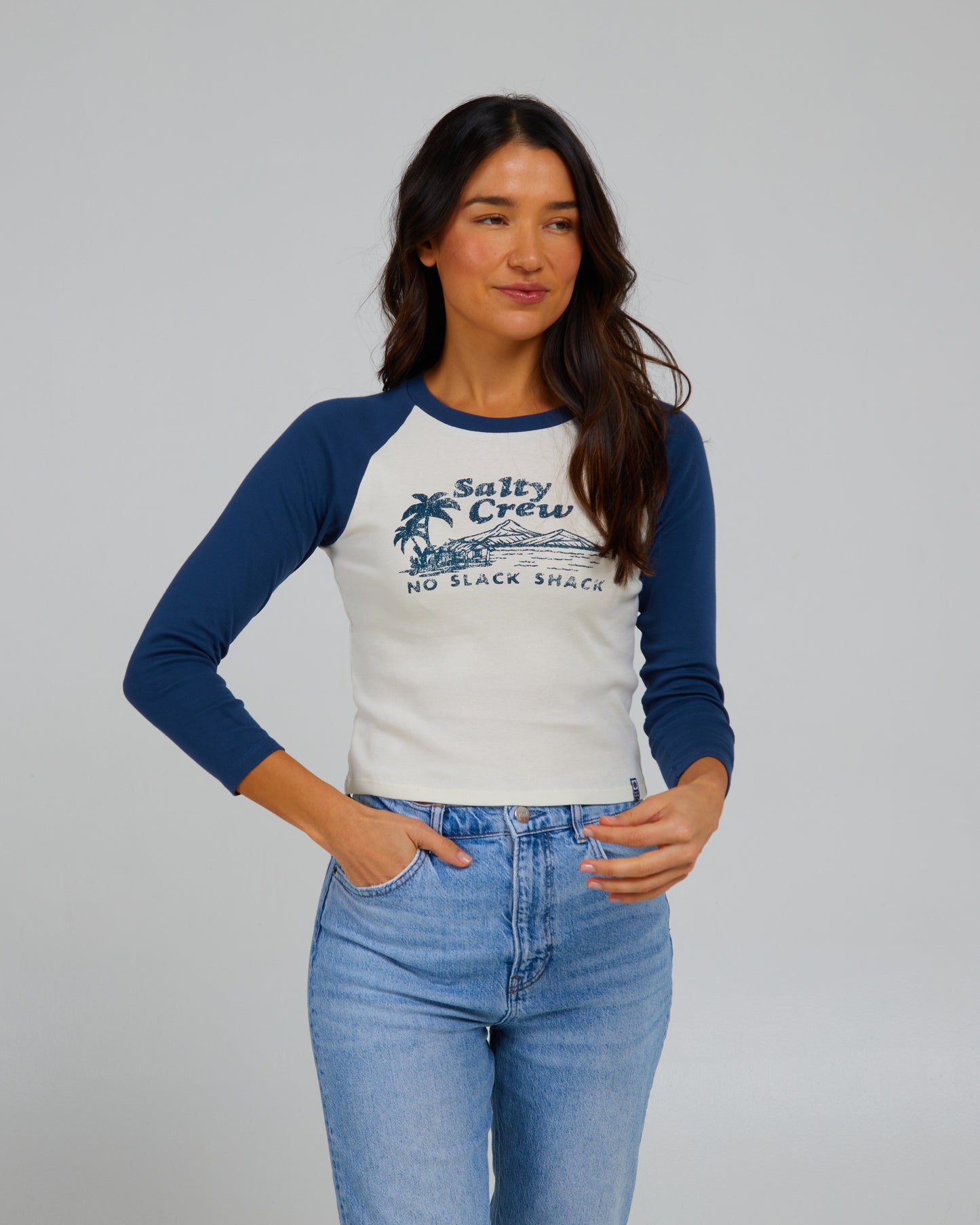 Vue de face de Slack Shack Denim L/S Raglan