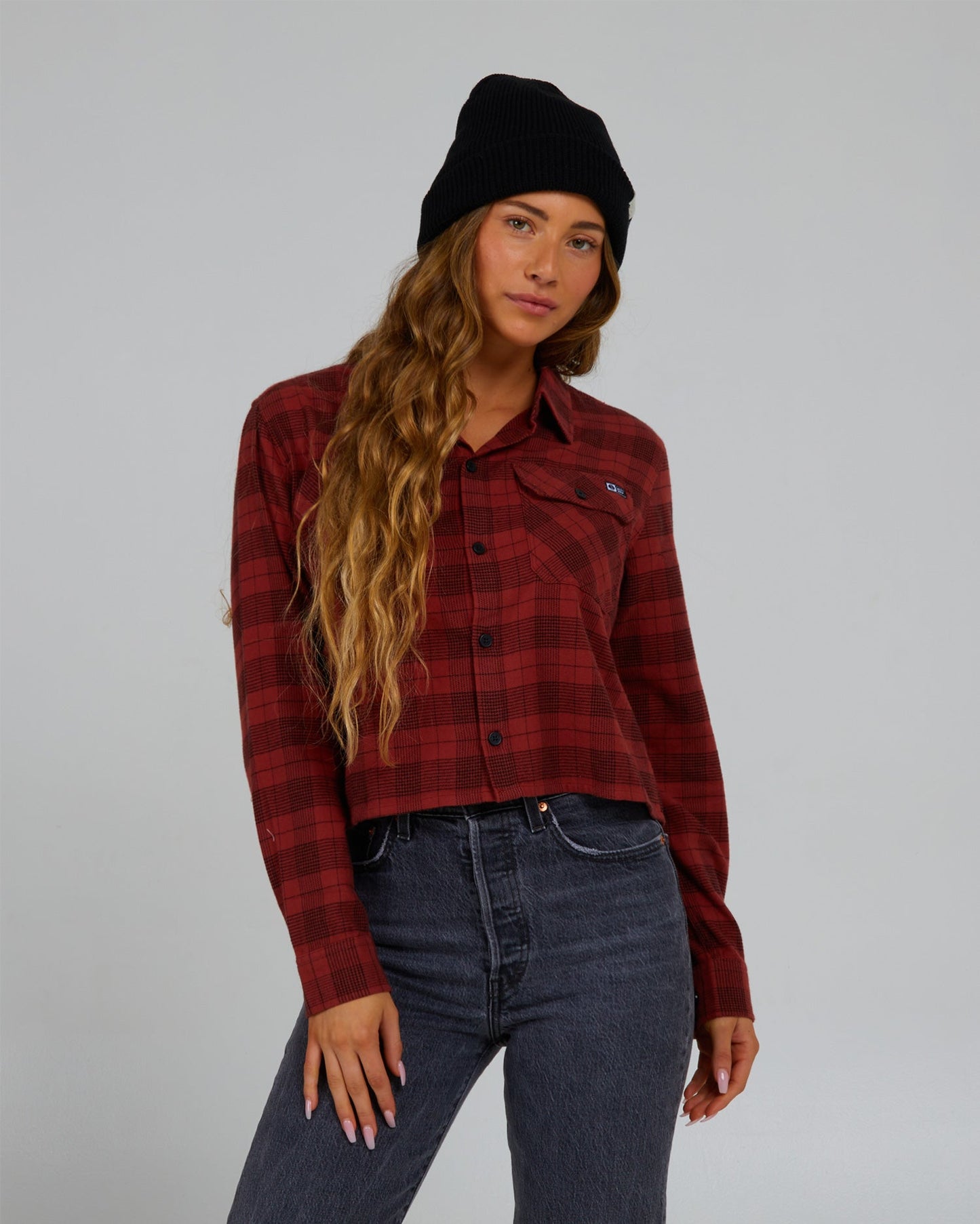 Vorderansicht von Stay Golden Baked Apple Crop Flannel