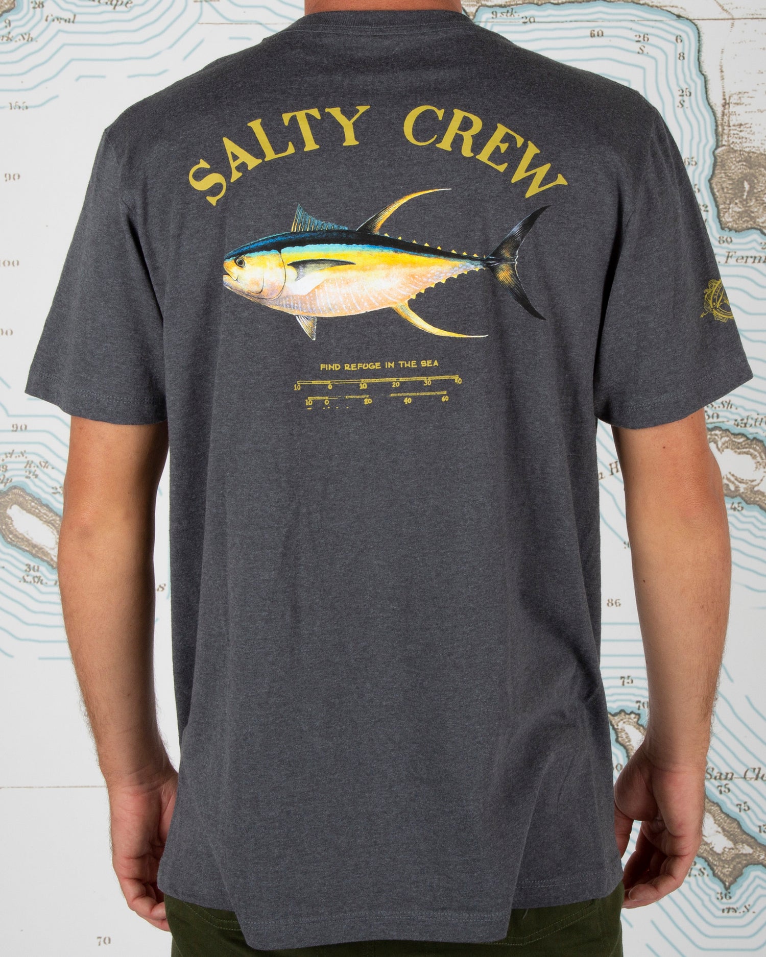Salty Crew Apparel Ahi Mount S/S Tee in color Grey Heather
