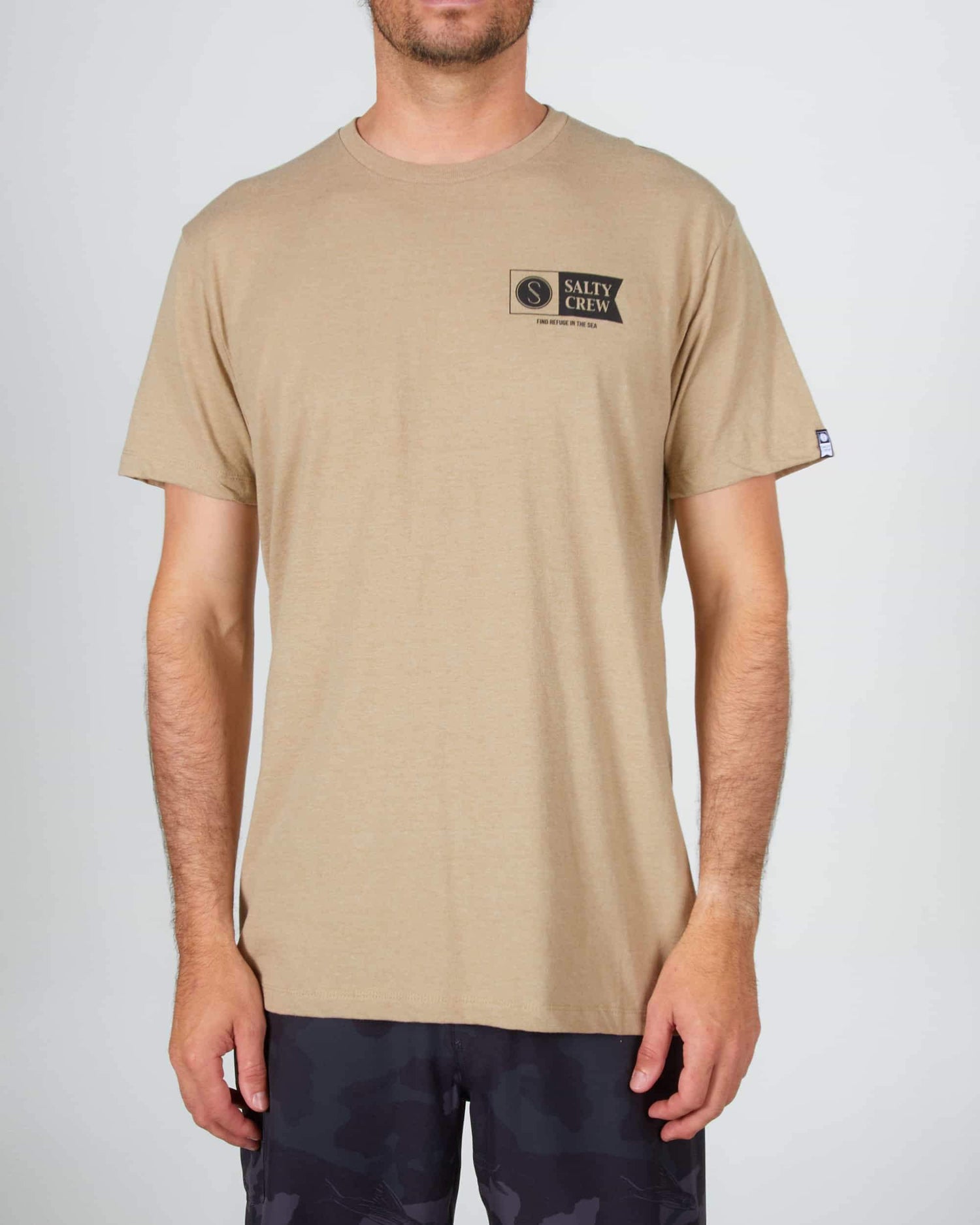 Salty crew T-SHIRTS S/S Alpha S/S Tee - Cáqui Heather em Cáqui Heather