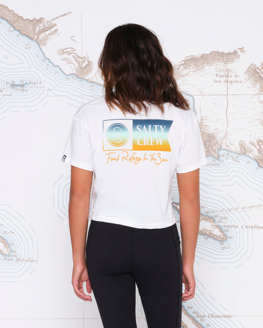 Salty Crew Frauen-T-Shirts ALPHA GRADIENT SKIMMER TEE in White