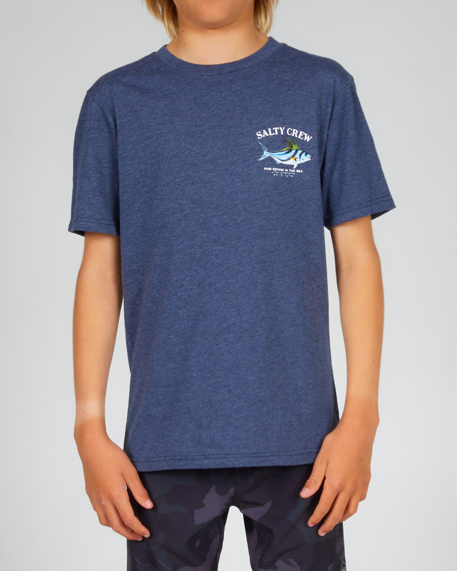 ROOSTER BOYS S/S TEE - Navy Heather