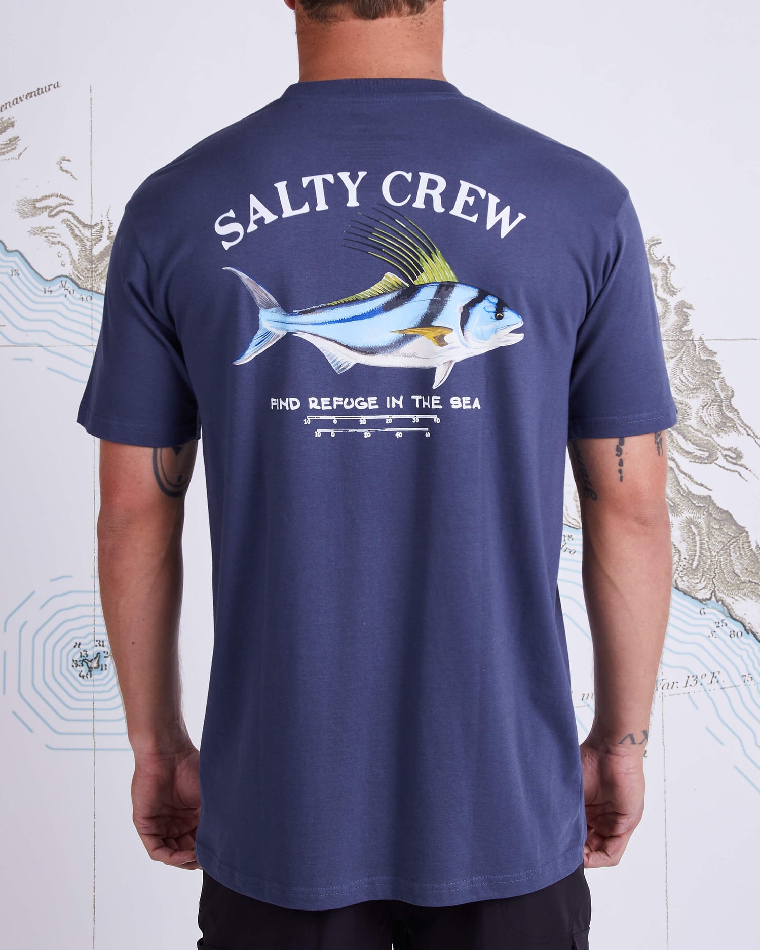 Salty crew Men's Tees Rooster Harbor Blue Premium S/S Tee in Harbor Blue