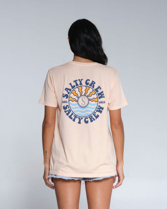Salty crew T-SHIRTS S/S SUN WAVES BOYFRIEND TEE - Apricot in Apricot