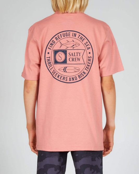 Salty crew T-SHIRTS S/S LEGENDS BOYS S/S TEE - Coral en Coral