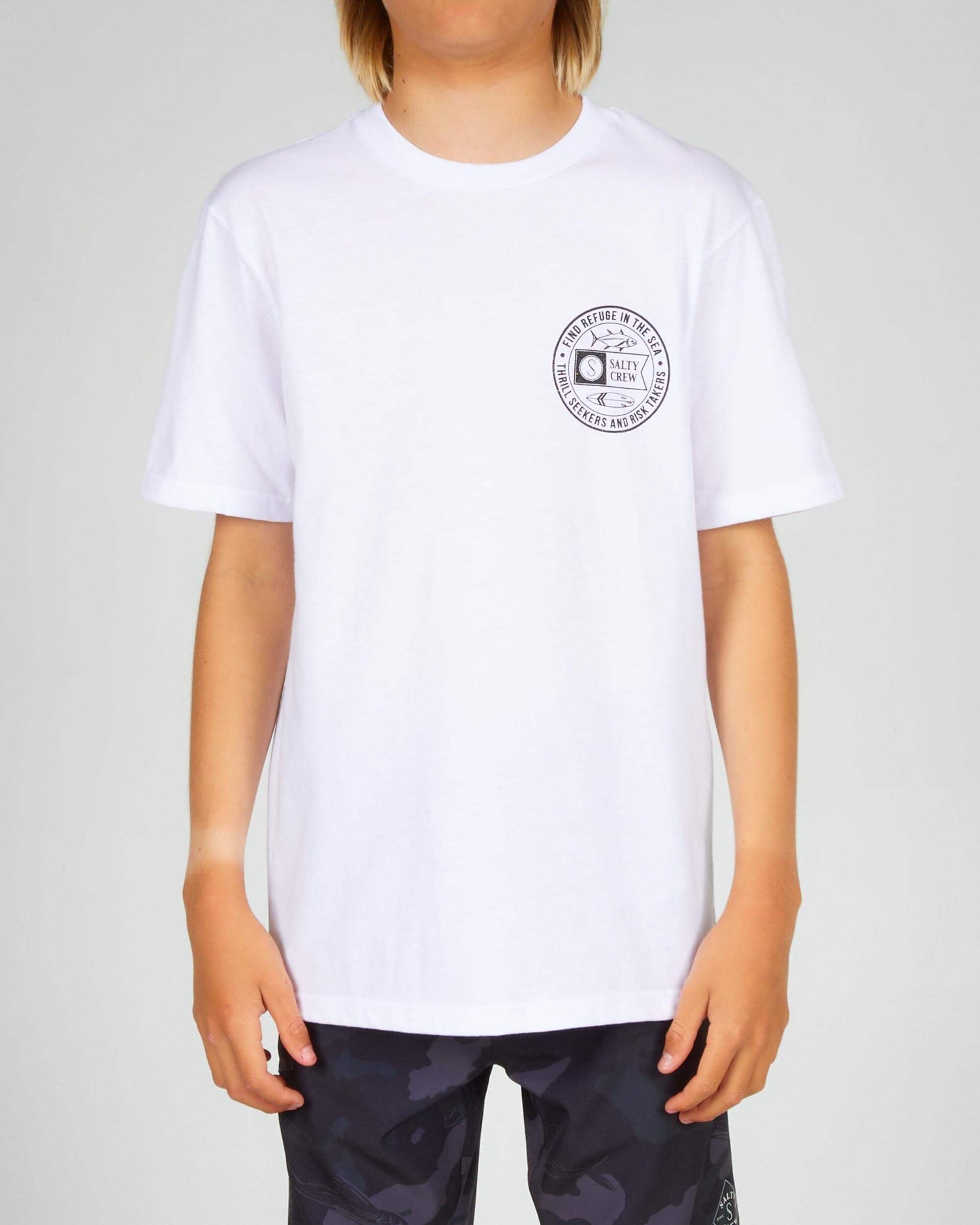Salty crew T-SHIRTS S/S LEGENDS BOYS S/S TEE - White in White