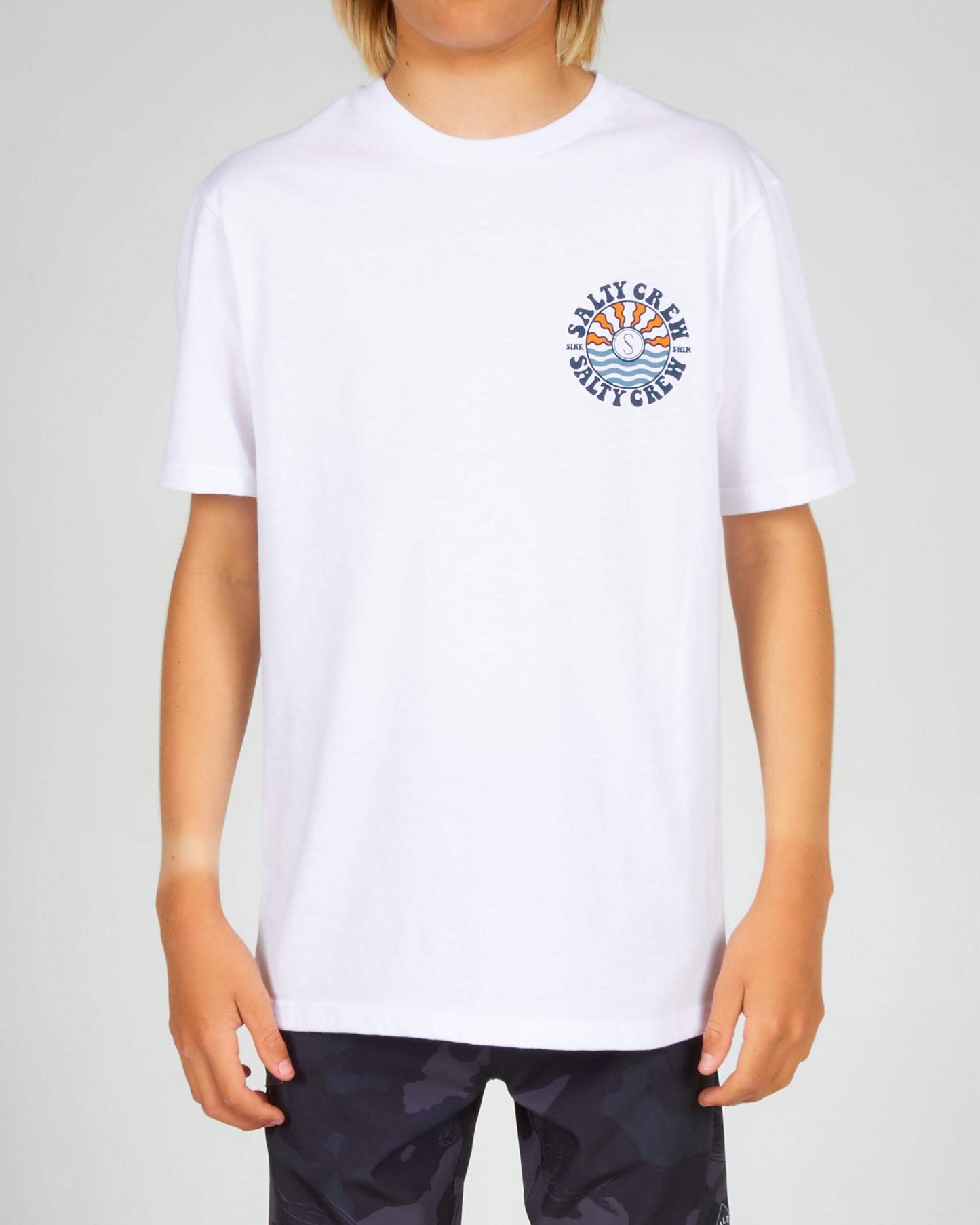 Salty crew T-SHIRT S/S SUN WAVES BOYS S/S TEE - White in White