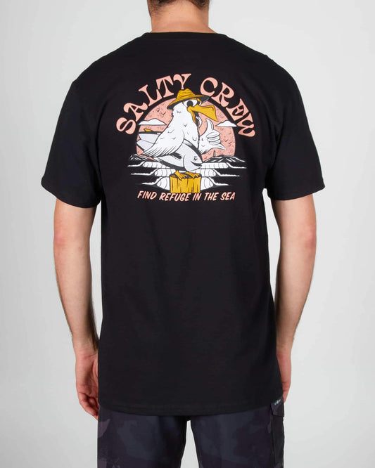 Salty crew T-SHIRTS S/S GONE FISHING STANDARD S/S TEE - Black in Black