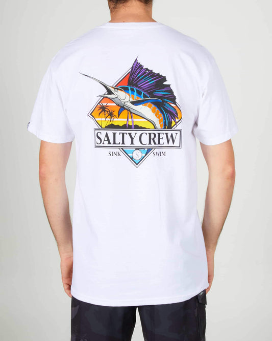 Salty crew T-SHIRTS S/S GONE SAILIN STANDARD S/S TEE - WHITE en WHITE