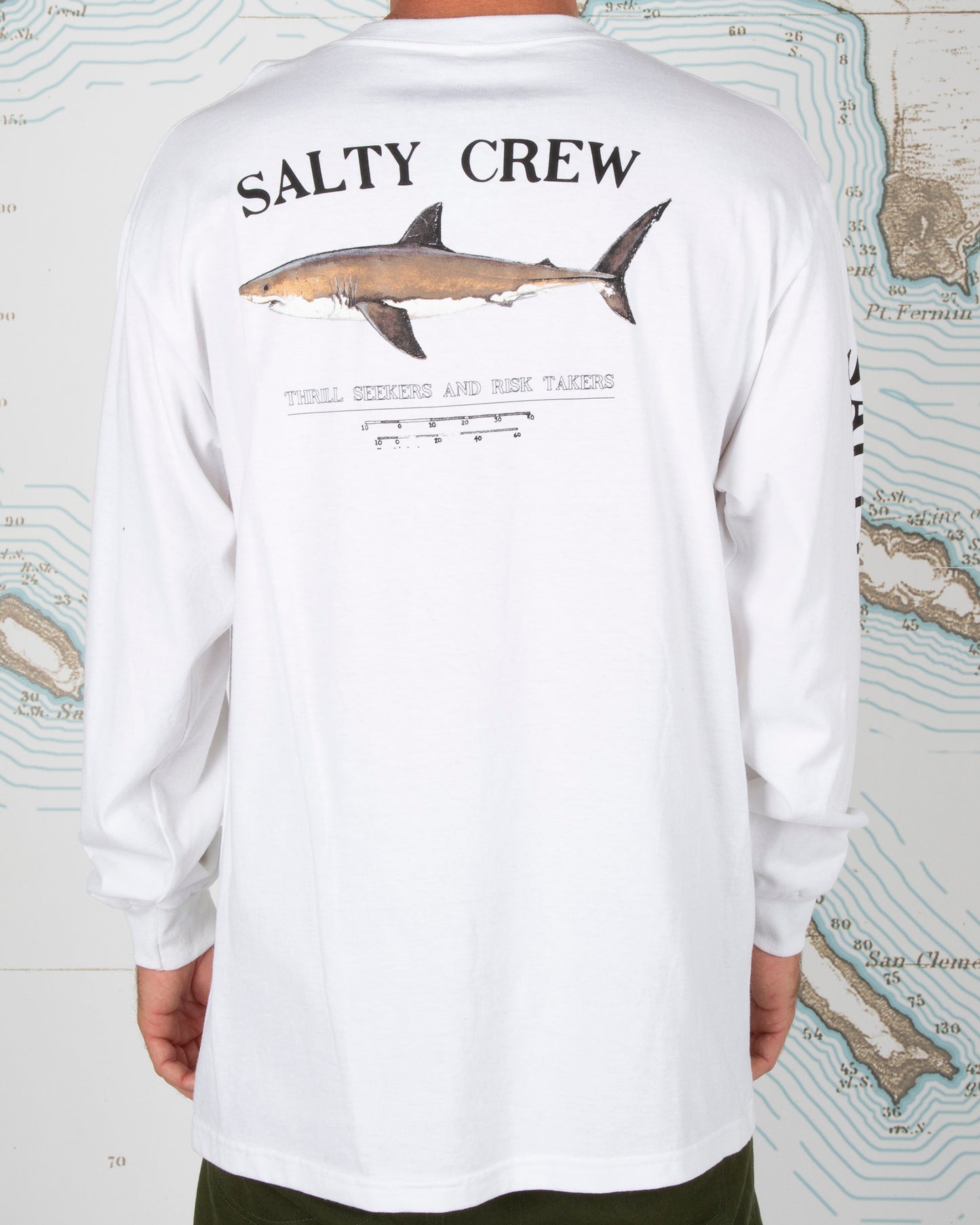 Salty crew Protezione solare da uomo Bruce L/S Rashguard in White