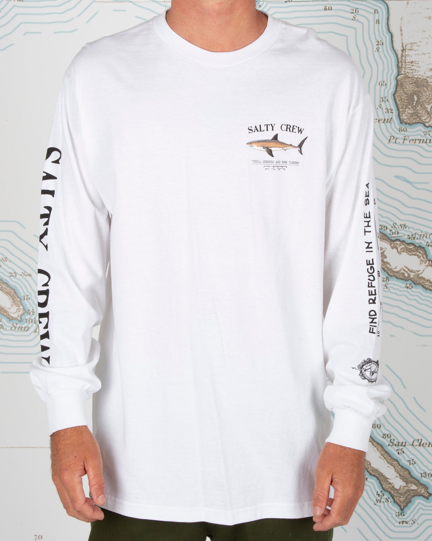 Salty crew Protección solar para hombre Bruce L/S Rashguard in White